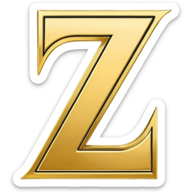 letter Z in black and gold sticker