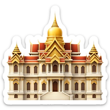 Cinematic Realistic Grand Palace Landmark Emoji, showcasing opulent palace architecture rendered with rich textures and regal, dynamic lighting. sticker