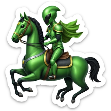 Alien riding horse sticker