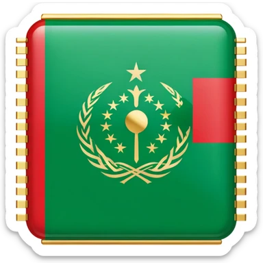 Saudi Arabian flag with microchip sticker