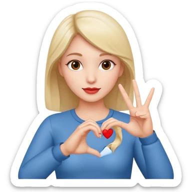 Perempuan buat jari berbentuk hati sticker