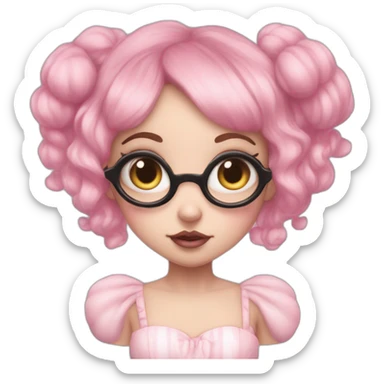 4 eyed pink skin ailen fairy girl, melanie martinez portals sticker