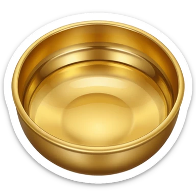 gold bowl top view filled with water sticker