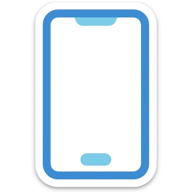 Smartphone icon, flat emoji style, outline with blue and turquoise colors, white background sticker