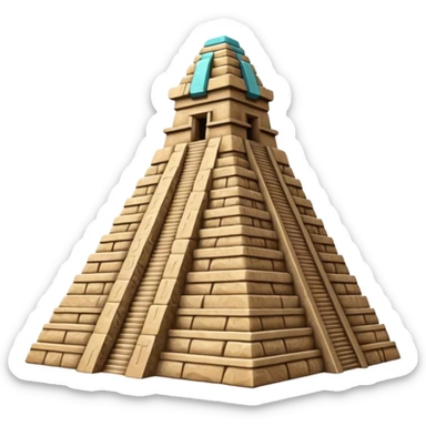 Mayan pyramid with intricate carvings sticker