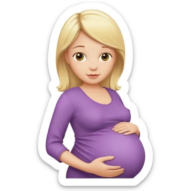 pregnant blonde woman  sticker