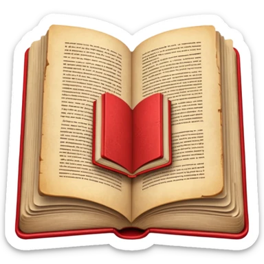 open book with completely red pages sticker