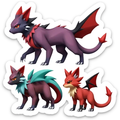 Noivern-Torracat-Zoroark full body sticker