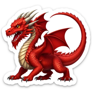 red dragon with long bearded sticker