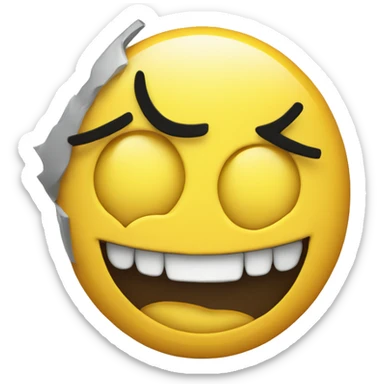 yellow circular emoji with buck teeth, a dumb smile and dollar sign eyes sticker