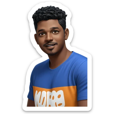 outdoor portrait of dark-skinned male sticker
