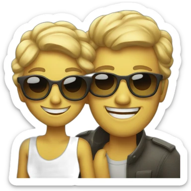 happy duo in shades sticker