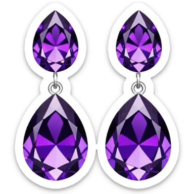 Rending dark purple rhinestone Earrings sticker