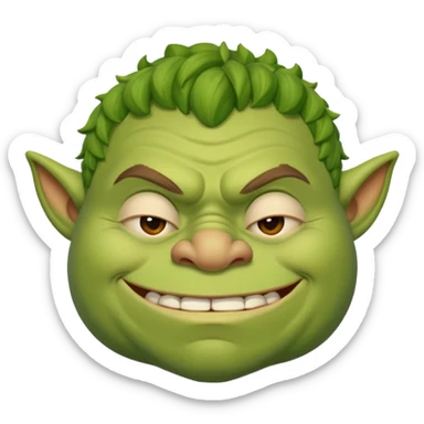 Sleepy Ogre smiling and loking sleepy  sticker
