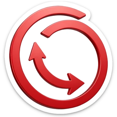 Prompt 15: "Is your backup plan."
Graphic: 🔄 Refresh/loop arrows icon (white with red highlights).
Animation: Arrows rotate smoothly.
Background: Transparent. sticker