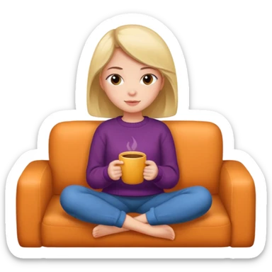 cozy sofa & girl sticker