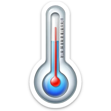 thermometer showing boiling temperature sticker