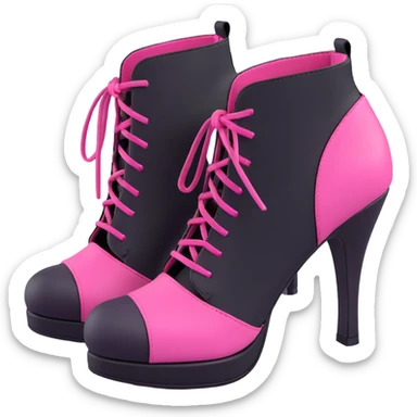 BLACKPINK-inspired gothic shoes, no hearts, black and pink, cute  sticker