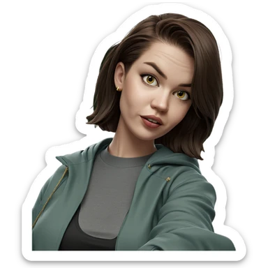 stylish girl with earphones sticker