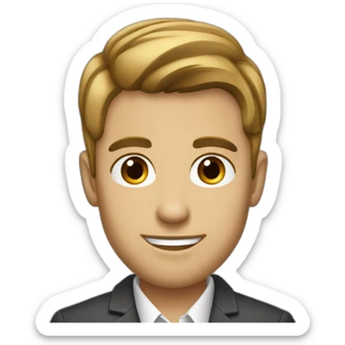 face of a young entrepreneur male short beard darkblond hair sticker