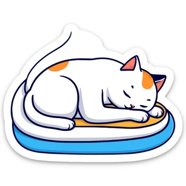 cat sleeping peacefully sticker