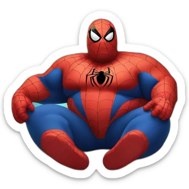 Fat-spiderman-on-an-island sticker