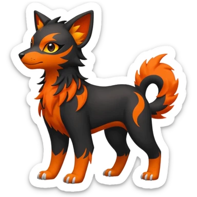 Houndour-Litten-Fakémon-hybrid-creature (full body)  sticker