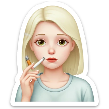 Very very ill and sick girl having 1 final cigarette  sticker
