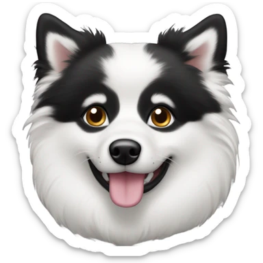 black and white american eskimo dog sticker