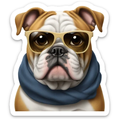 Bulldog in sunglasses sticker
