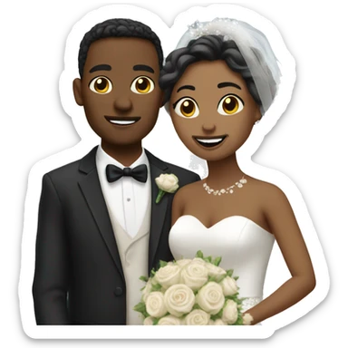 Ugly couple in wedding bliss  sticker