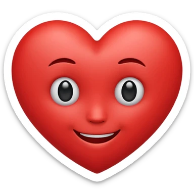 Love heart  with a face sticker