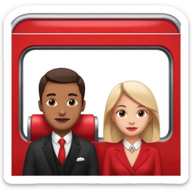 Man and Woman in Red train sticker