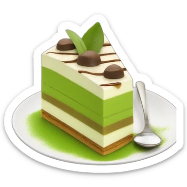 matcha tiramisu triangle piece sticker