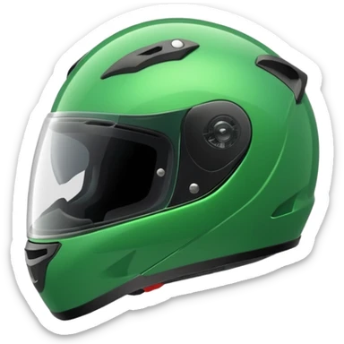 green motorcycle helmet sporty design sticker