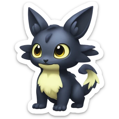 Cute cool shiny fantasy dark-shadow-themed animal hybrid Fakemon full body sticker