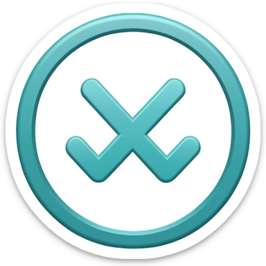 Marca de verificación  un "check"  dentro de un círculo de color cian o turquesa, con un borde gris claro. sticker