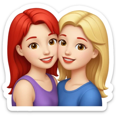 two girls kissing sticker