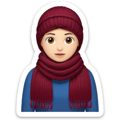 Burgundy scarf sticker