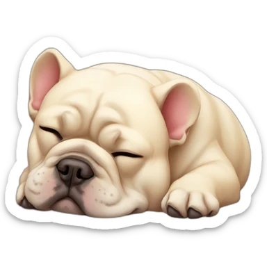 sleeping-fat-french-bulldog-brindal sticker