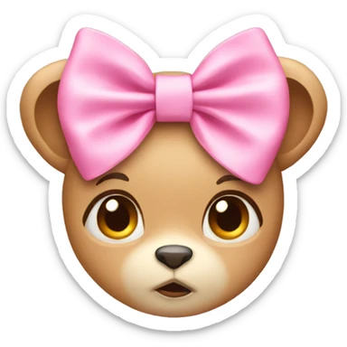 Dear with pink bow sticker