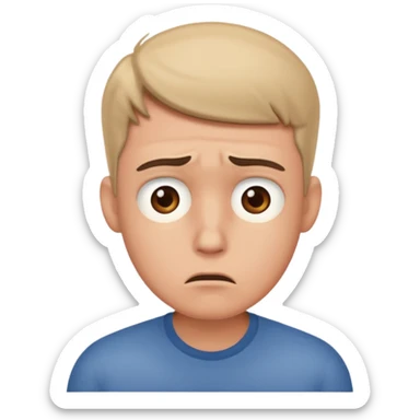 a worried guy sticker