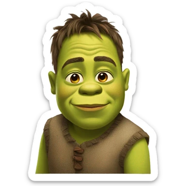 shrek kissing a boy sticker