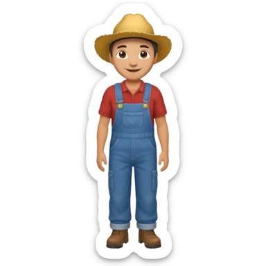 High resolution of  full body farmer sticker