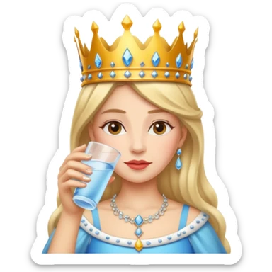 Drinking water queen sticker
