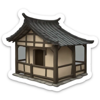 a hut in the medieval Chinese style sticker