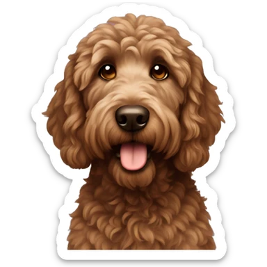 Dark brown golden doodle sticker