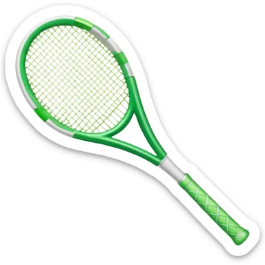 white and green (more white) glass crystal tennis racket sticker