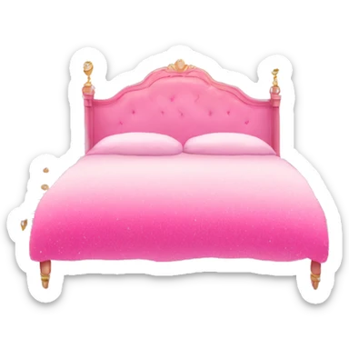 Pink ombre bed with glitter and chandelier  sticker