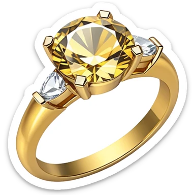 gold ring with a big diamond sticker